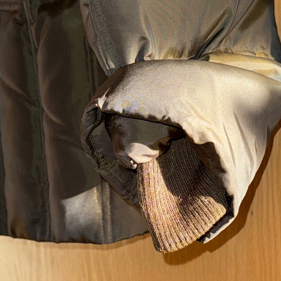 Green Puffer Jacket with Faux Fur Hood - Picture 12 of 12